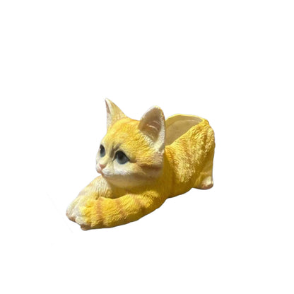 Dekorative Katze mit Pflanzenübertopf Brehn