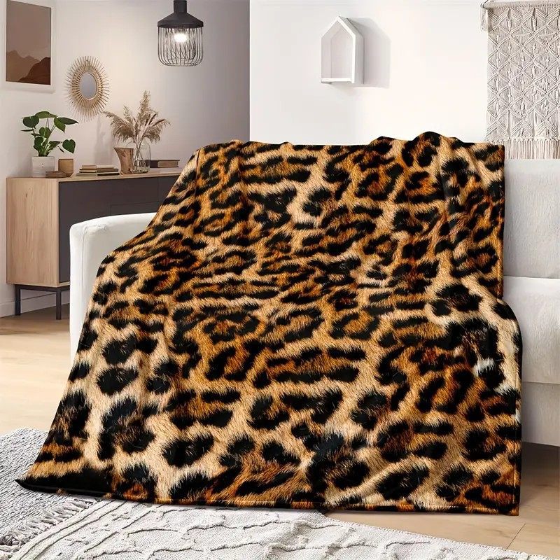 Plüsch Leopard Druck Wurfdecke