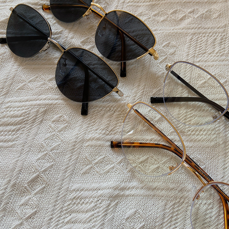 Modische Cat-Eye Sonnenbrille mit Feinem Metallrahmen Brehn
