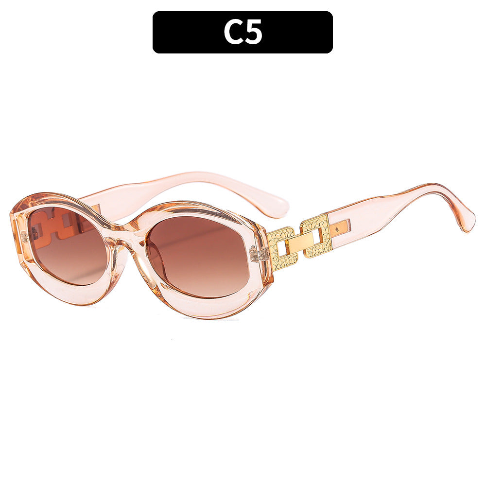 Oversized Cat-Eye Sonnenbrille mit eleganten goldenen Akzenten