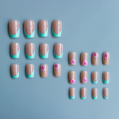 Floral Accent Acryl-Nagelkunst Set