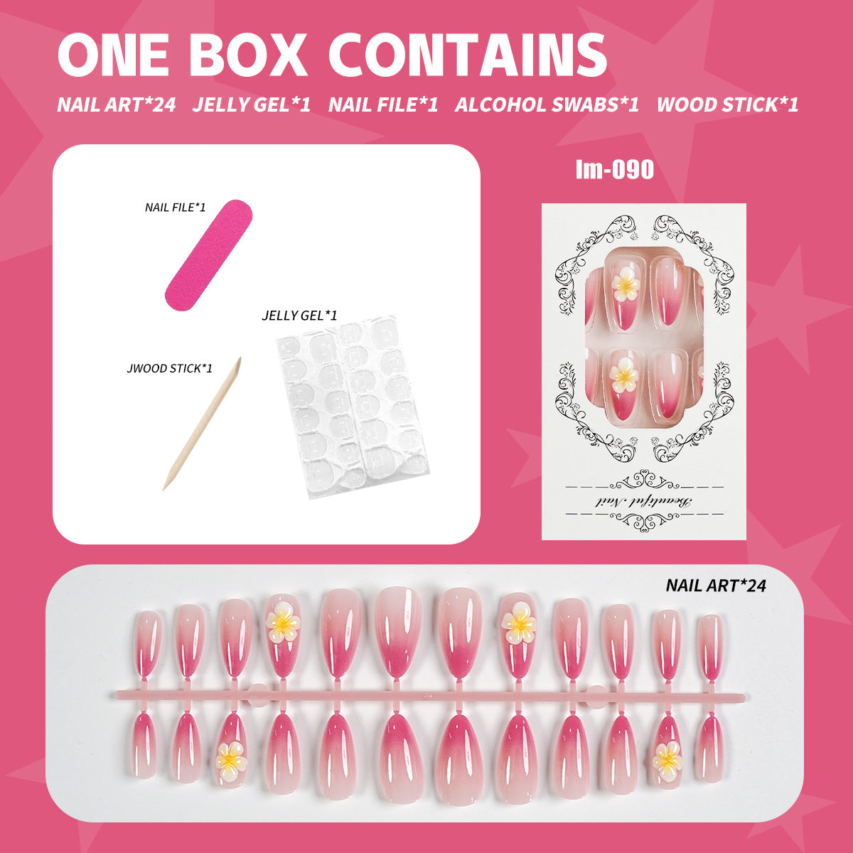Premium dekoratives Press-On-Nagelset
