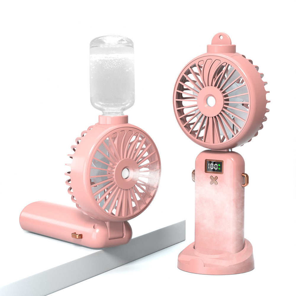 Kühlender kompakter wiederaufladbarer verstellbarer Dual-Head-Personalventilator mit digitaler Batteriedisplay und magnetischer Dockingstation Brehn