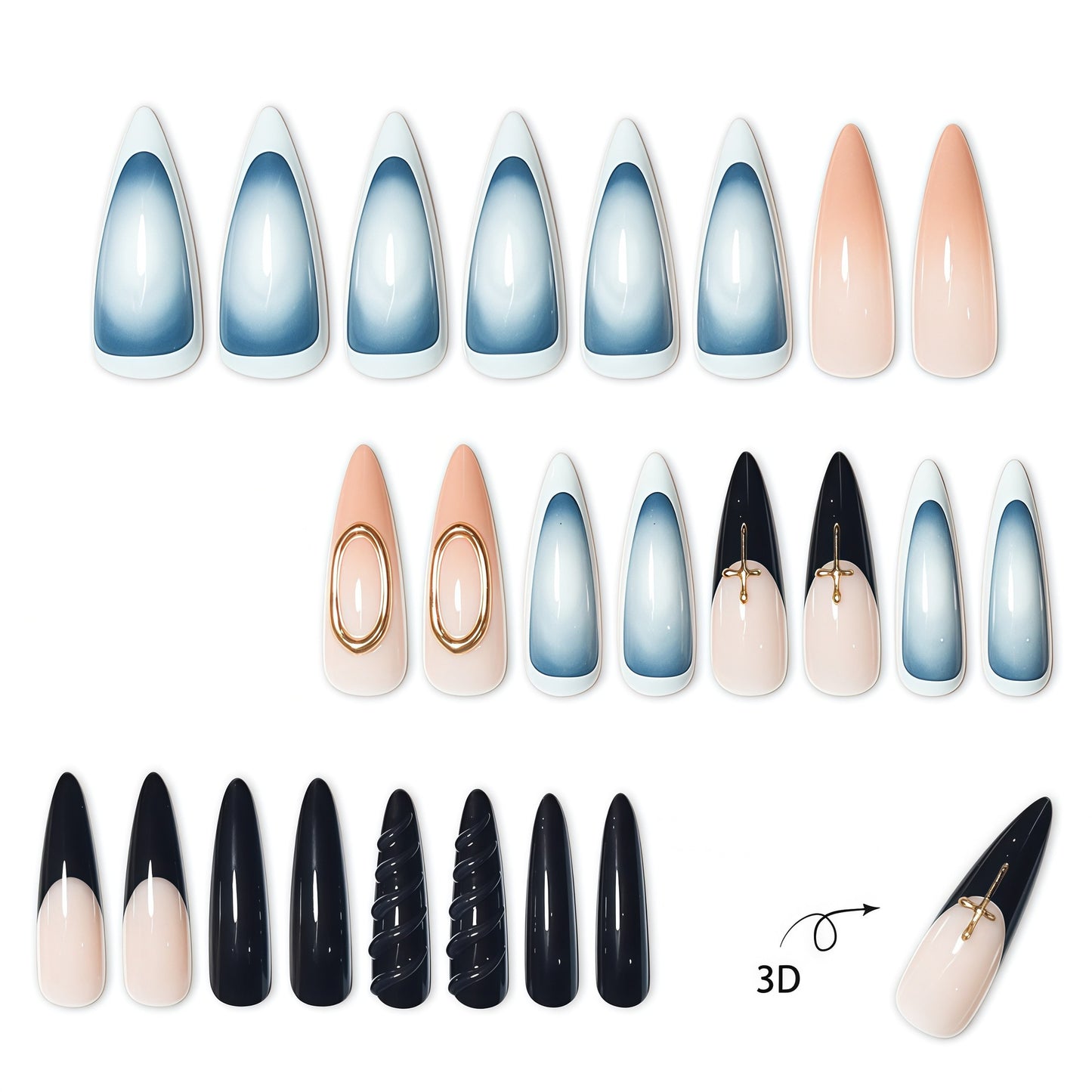 Premium Stiletto-Nagelkunstverlängerungen Brehn