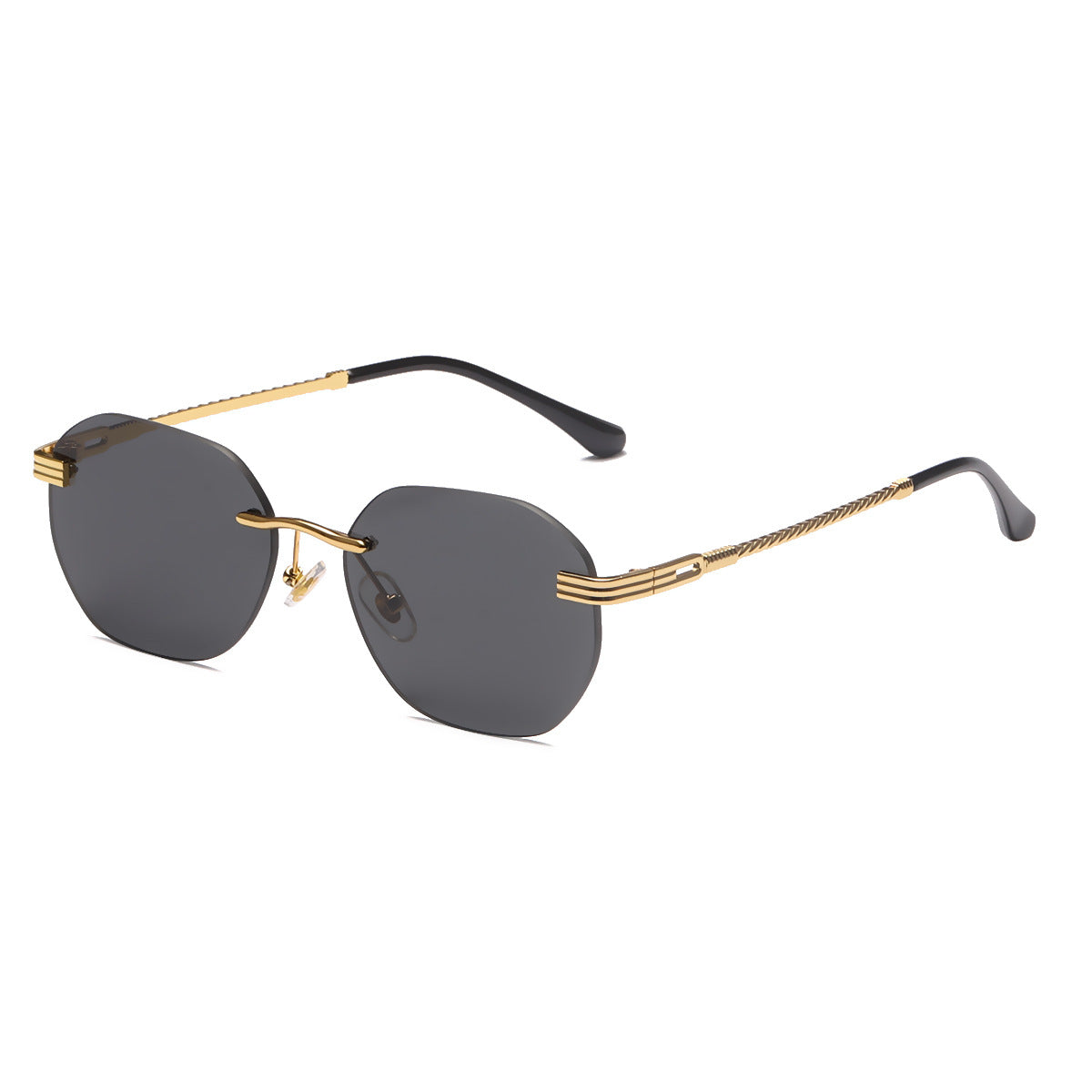 Damen modische geometrische Sonnenbrille mit dekorativem Metallrahmen Brehn
