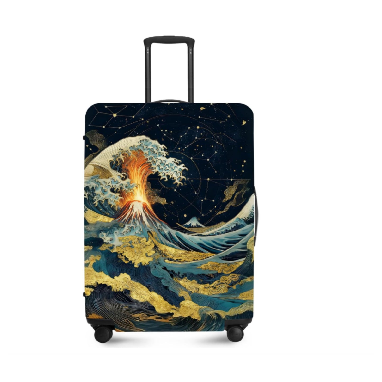 Unisex nan elastische Kofferhülle mit Mandala-Motiv, dehnbarer Schutzbezug für Teleskopgriff und Rollen Brehn