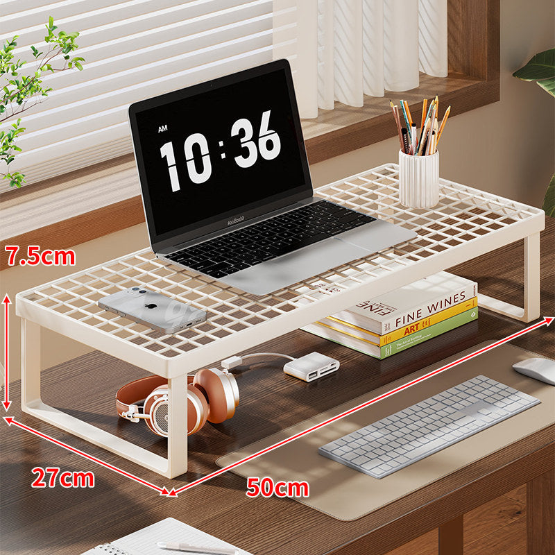 Grid-Top Desktop Laptop und Monitor Riser Regal mit erhöhtem offenem Unterlagerung