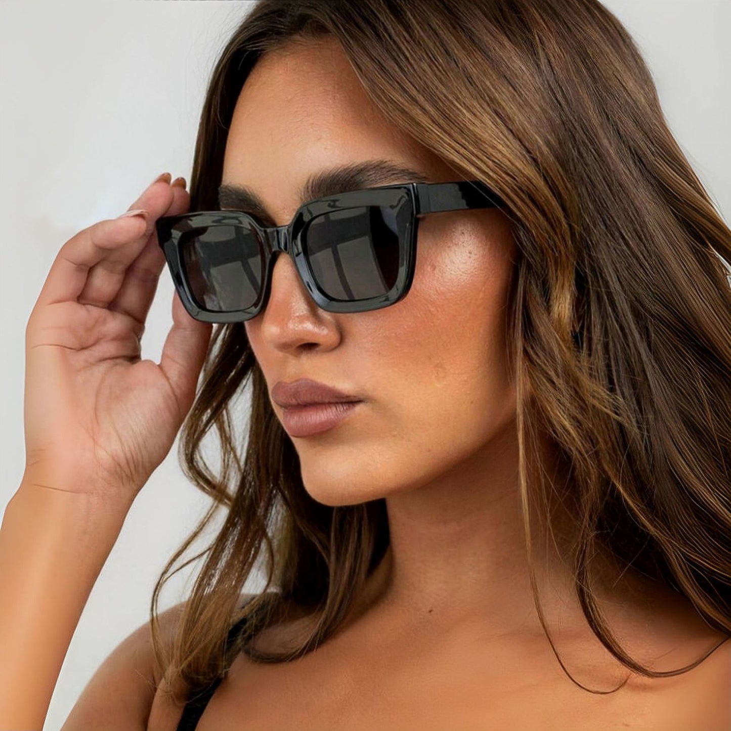 Damen modische quadratische Sonnenbrille mit stylischem Rahmen Brehn