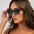 Damen modische quadratische Sonnenbrille mit stylischem Rahmen Brehn