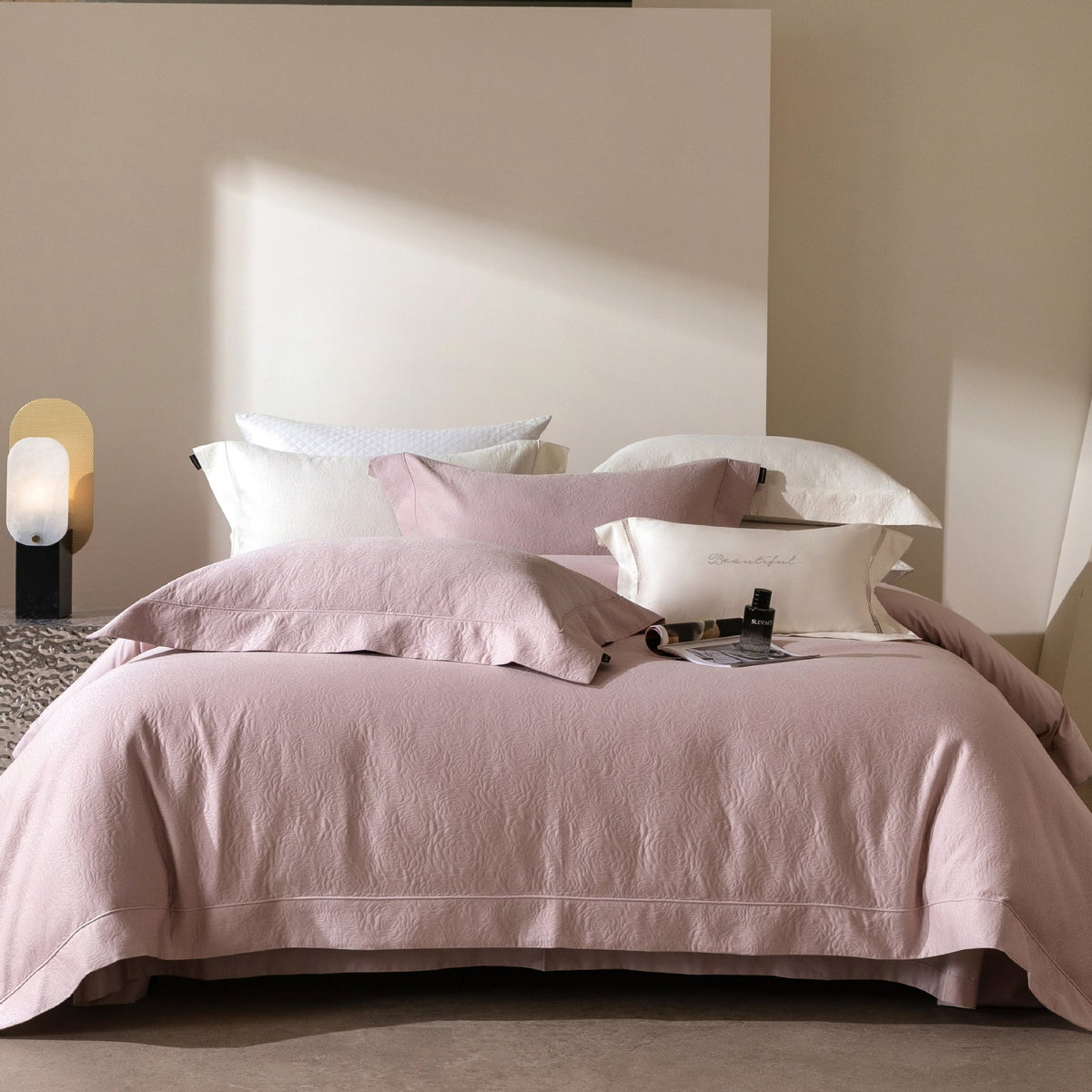 Luxuriöses Baumwoll-Jacquard-Decke Bettüberwurf Set