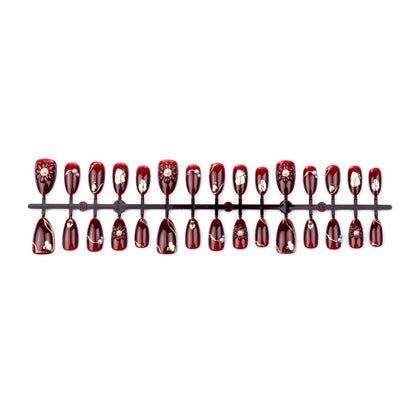 Blumenverzierte Press-On-Nagelset Brehn