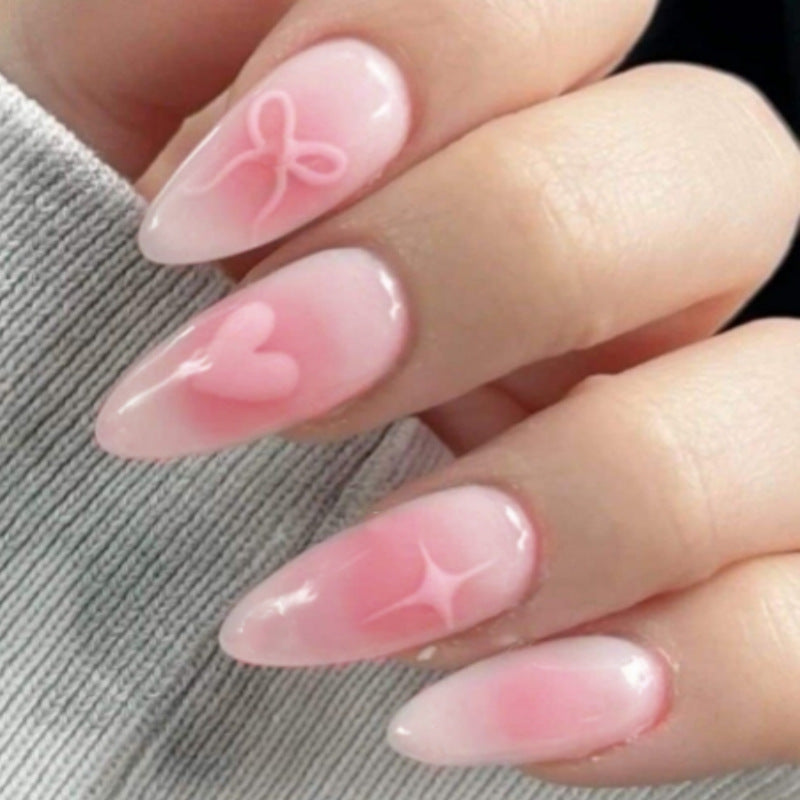 Künstlerisches Ombre Press-On Nagelset Brehn