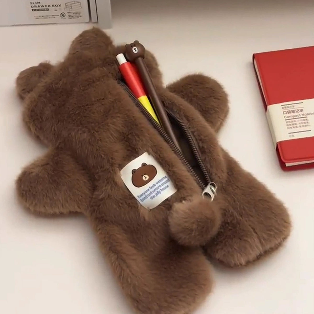 Plüsch Tierdruck Stiftetui