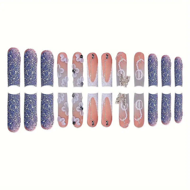 Dekorative 3D Blumen Druck-Nagelkunst Brehn