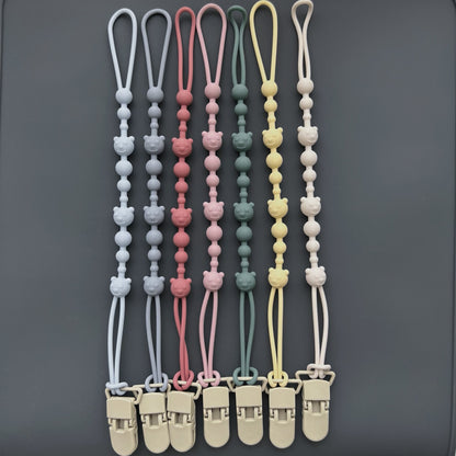 Silikonperlen Schnullerkette mit Sicherheitsverschluss