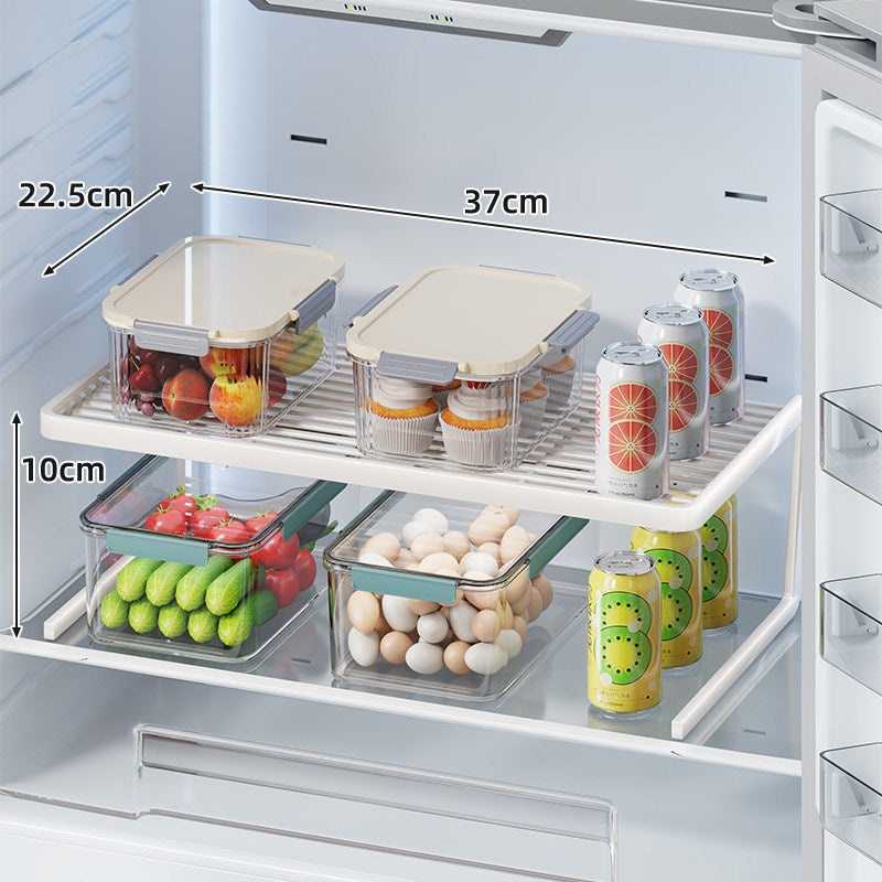 Doppelschicht Kühlschrank Regal Organizer Rack mit lamellierter Oberseite