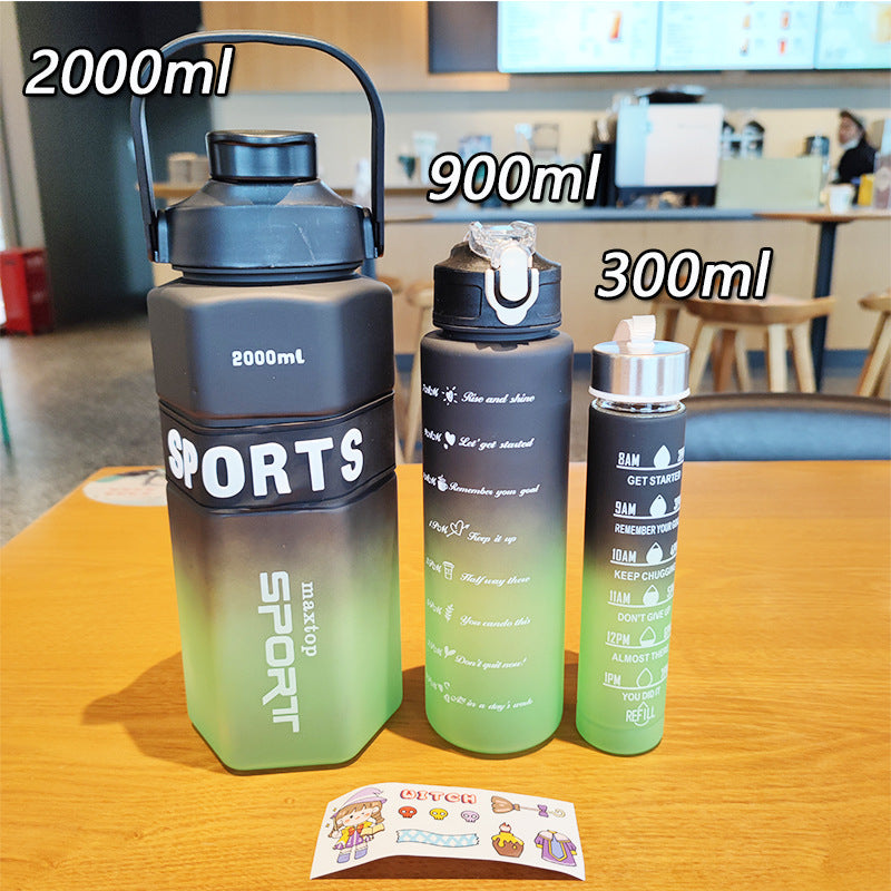 Damen Sport-Wasserflasche mit motivierenden Skalen Brehn