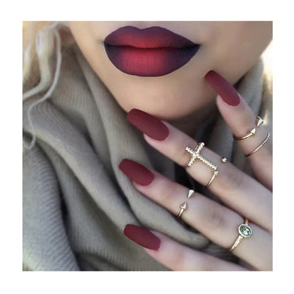 Elegante Matte Lange Nagelset