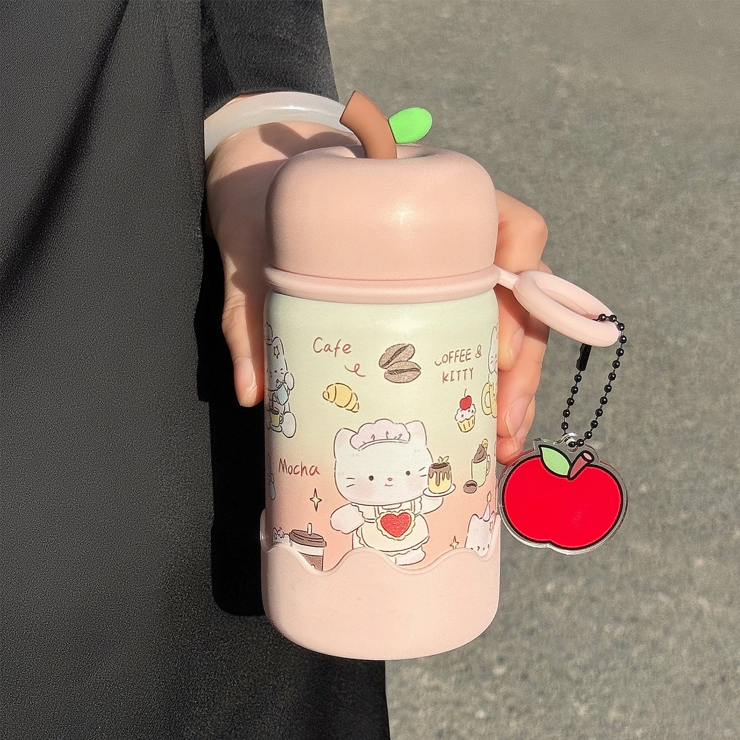 Damen tragbare Kaffeetasse mit kreativem Deckel Brehn