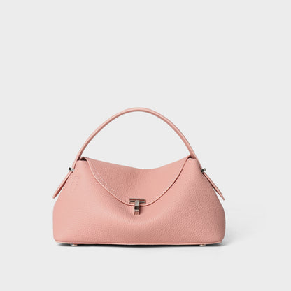 Gekurvte Umschlag-Top-Handle-Pebbled Satchel mit abnehmbarem Crossbody-Riemen