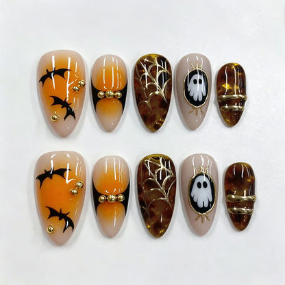 Festliches Halloween-Thema Press-On Nagel Kunst Set Brehn