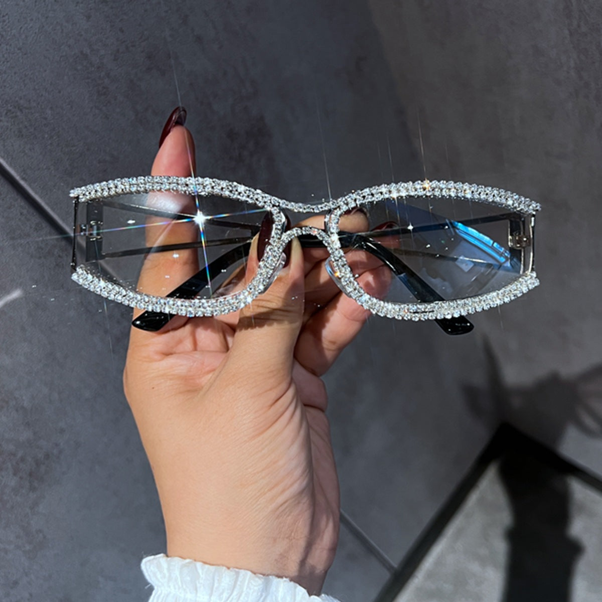 Damen Glamouröse Vintage-Sonnenbrille mit Strassbesatz Brehn