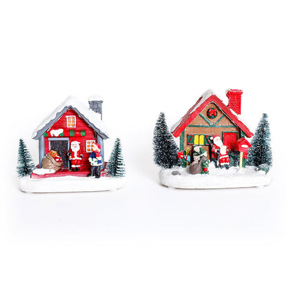 LED beleuchteter Weihnachts Cottage Figurine Brehn