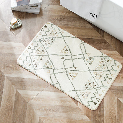 Boho-Baumwoll-Badvorleger mit Fransen und geometrischem Diamantmuster Brehn
