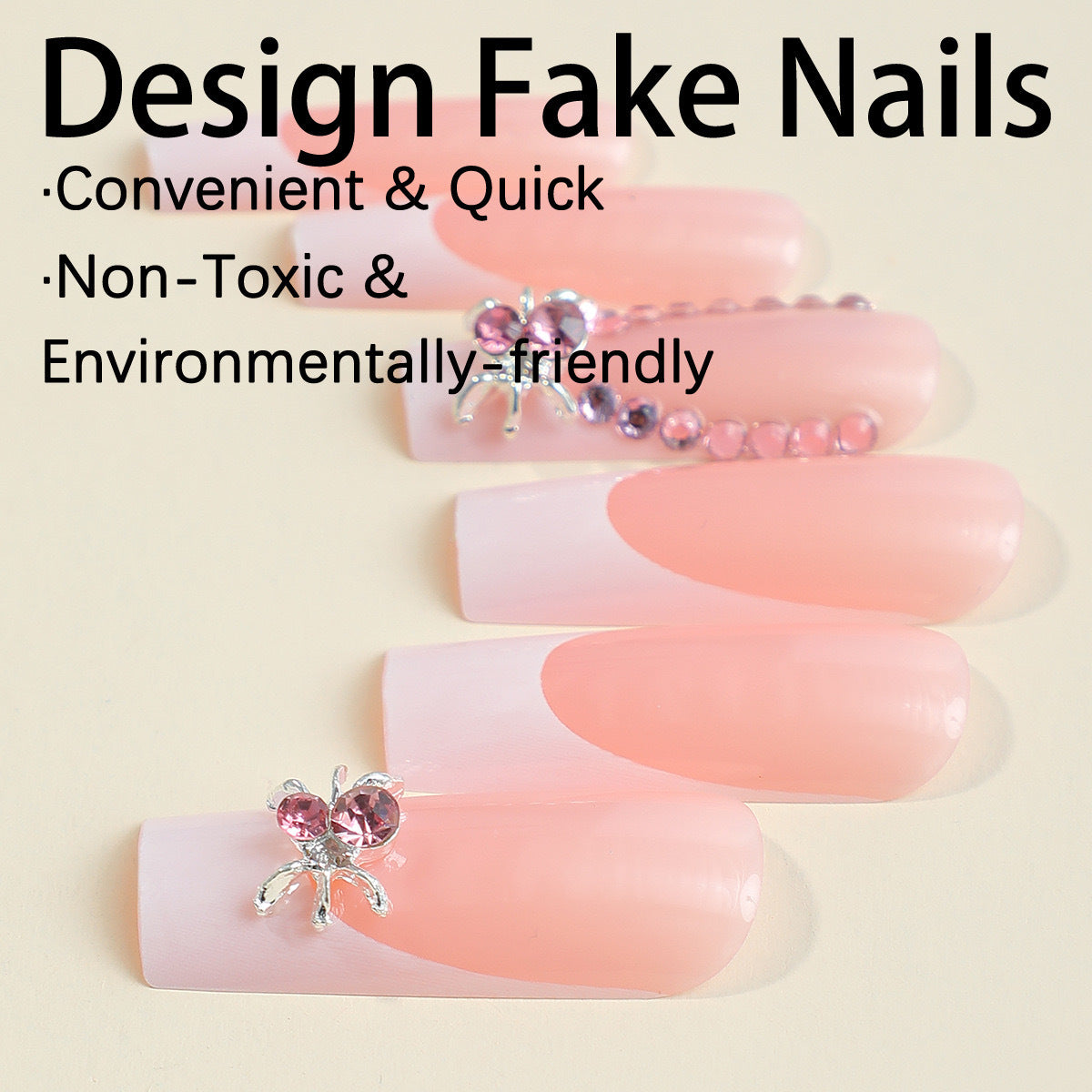 Glamouröse Kunstnagelspitzen mit 3D-Schmuckelementen Brehn