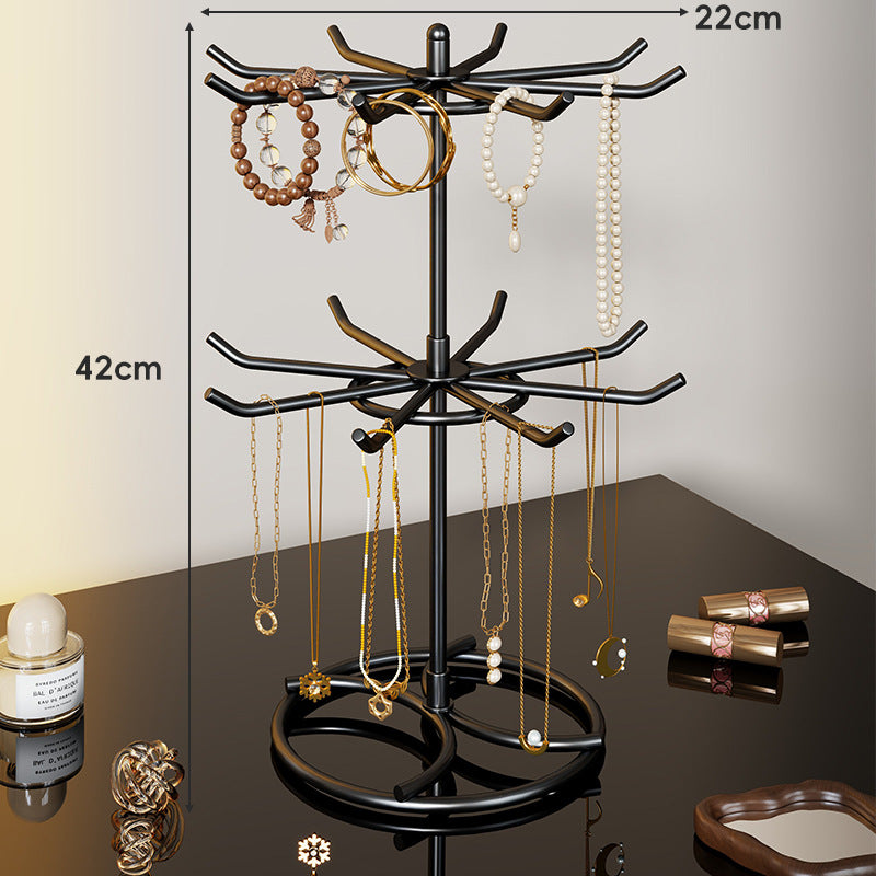 Gestufter Rotierender Schmuckorganisator Baumständer mit Multi-Arm-Haken und Ringablage