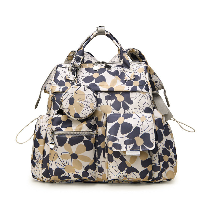 Multi-Taschen Blumen Design Rucksack Brehn