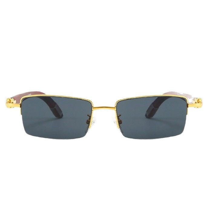 Damen moderne quadratische Sonnenbrille mit luxuriösem Metallrahmen Brehn