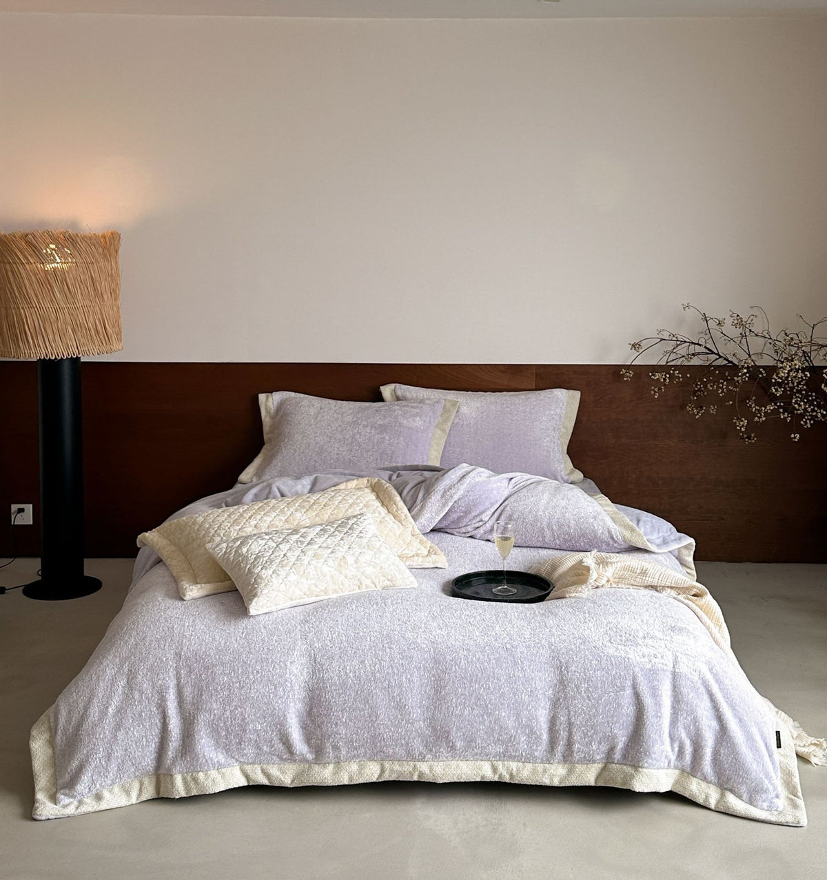 Flauschiges Samtvelours-Bettbezug-Set mit soften Plüschfasern und Hotelverschluss Brehn