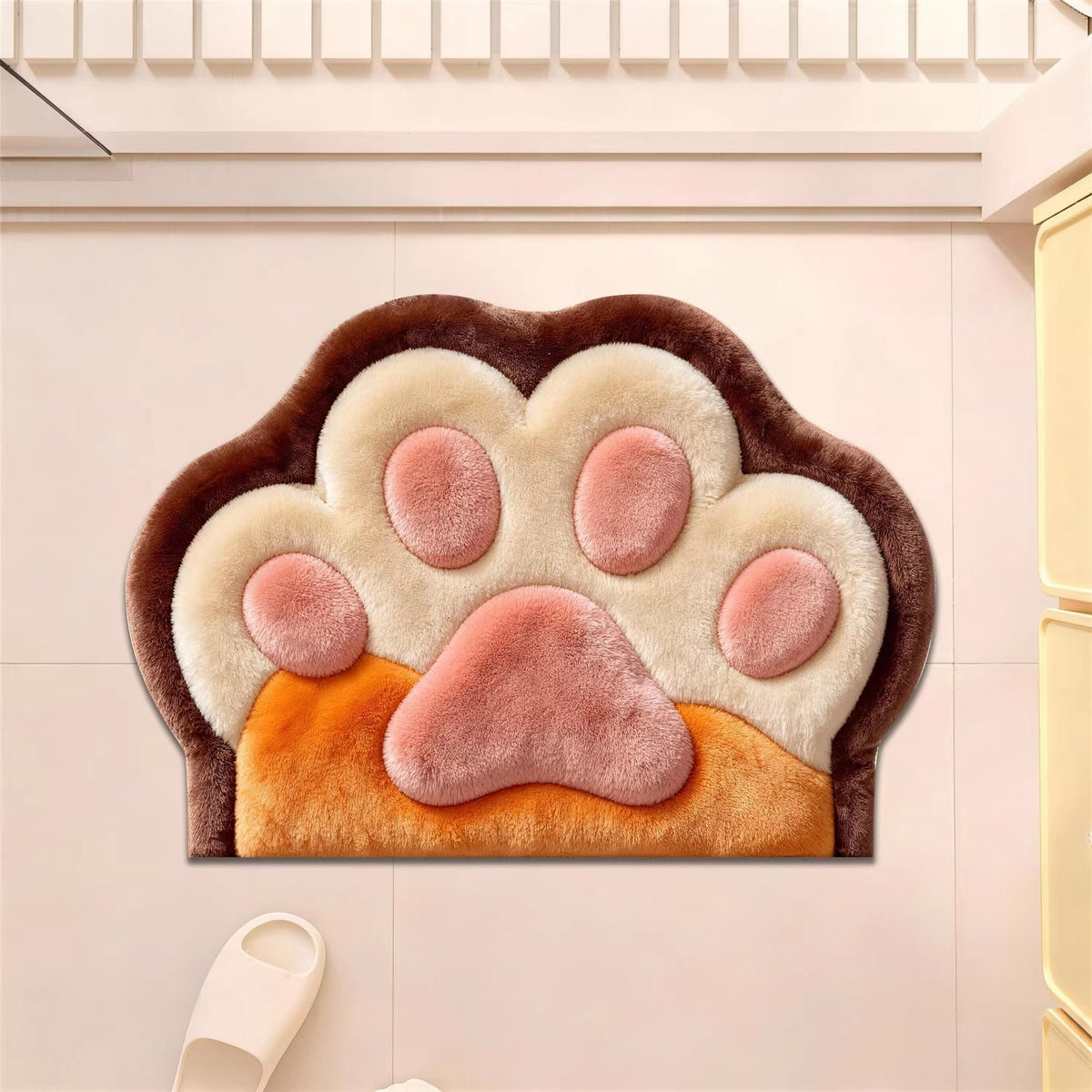 Plüsch-Katzenpfoten-Dekor-Badeteppich