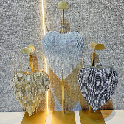 Herzförmige Strass Abendhandtasche