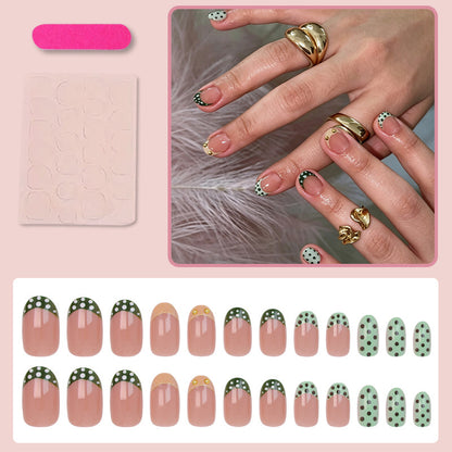 Kunstnagelset mit kreativem Punkte- und Glitzerdesign Brehn
