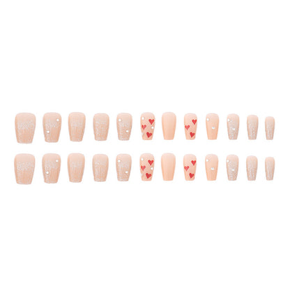 Romantisches Herz-Themen Press-On Nagelset