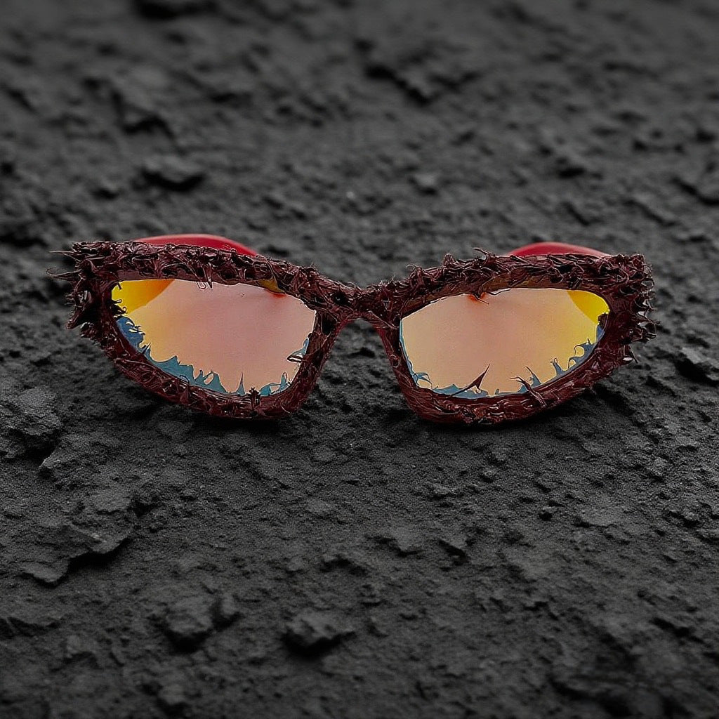 Damen Sportliche Sonnenbrille mit innovativem, kunstvollem Rahmen Brehn