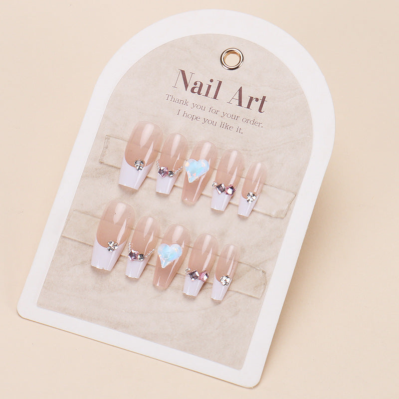 Stylisches Nagelkunst Press-On Set mit Glitter und glänzendem Finish Brehn