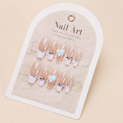 Stylisches Nagelkunst Press-On Set mit Glitter und glänzendem Finish Brehn
