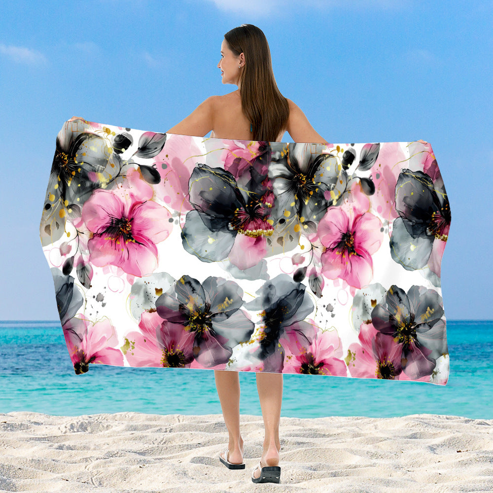Strandtuch mit elegantem floralem Aquarelldesign Brehn