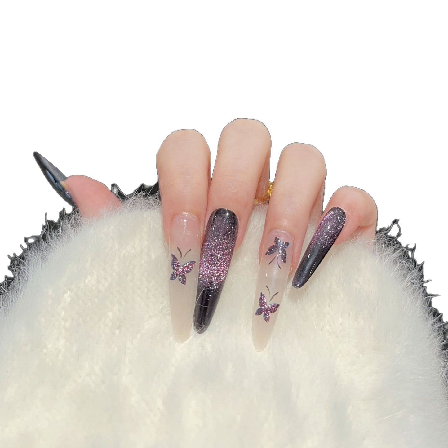 Künstlerisches Schmetterlings-verziertes Press-On Nail Art Set Brehn