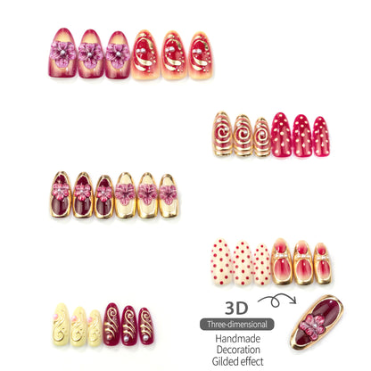Dekoratives Floral Press-On Nagelkunstset
