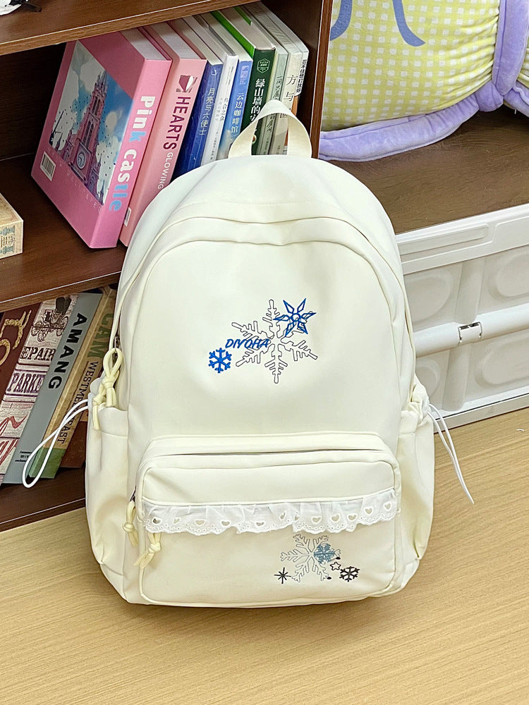 Bestickter winterlicher Schulrucksack