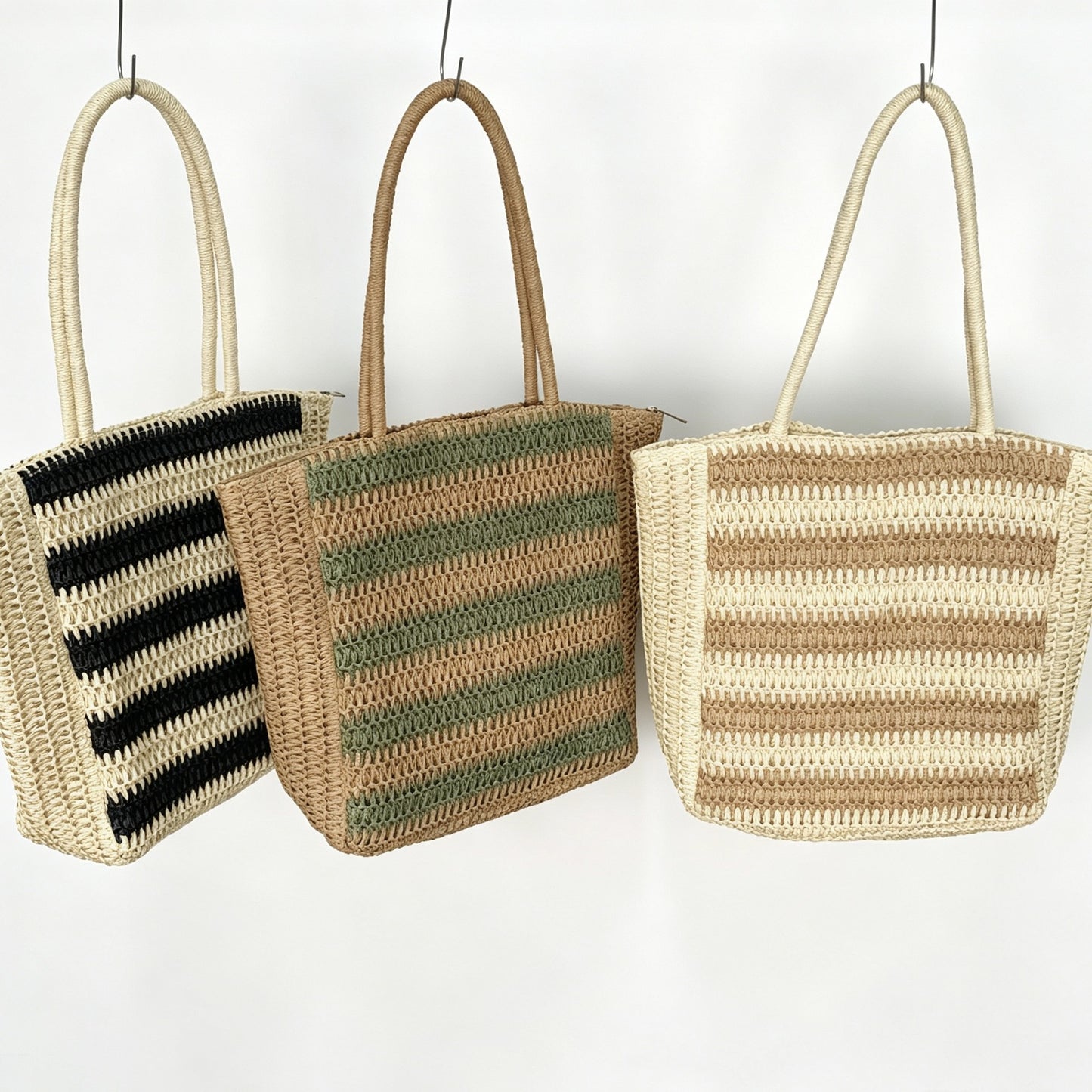 Designer Basttasche mit Grafischem Streifenmuster Brehn