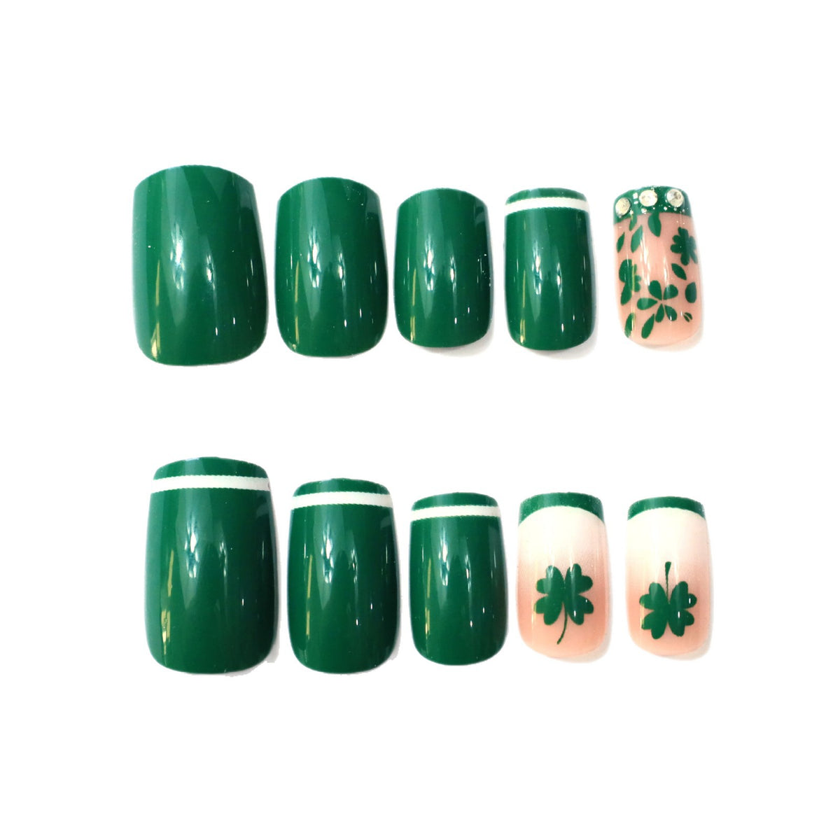 Festliche Shamrock-Nagelkunstverlängerungen Brehn