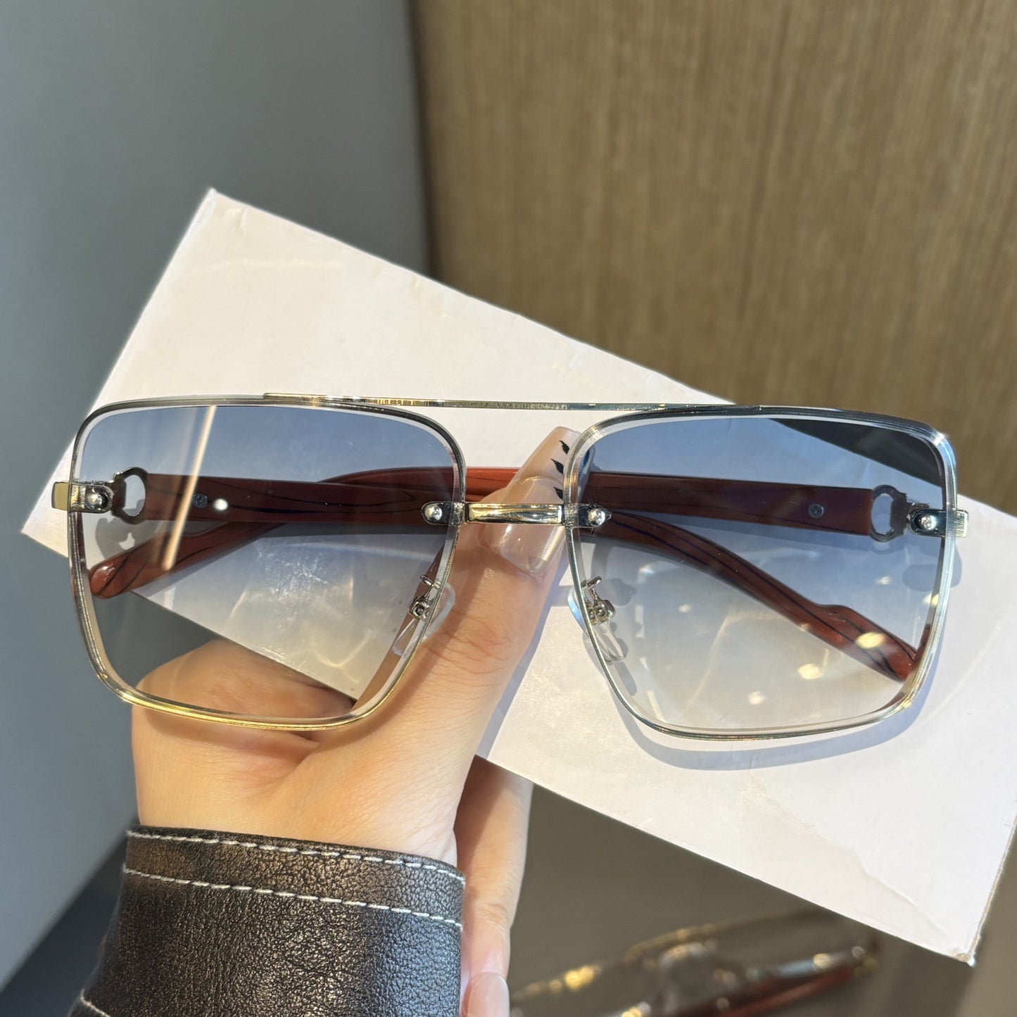 Oversized quadratische Rahmen-Sonnenbrille Brehn