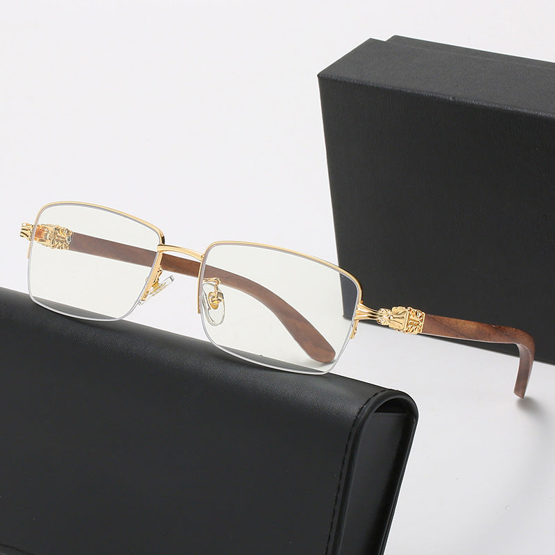 Damen modische Brille mit rechteckigem Rahmen und hochwertigen Holzdetails Brehn
