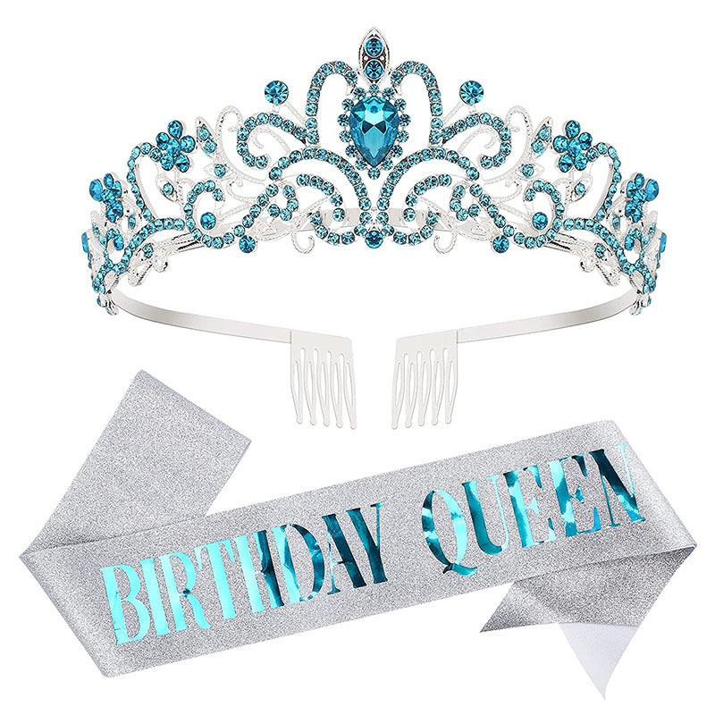Damen Festliche Tiara mit schimmernden Strasssteinen Brehn