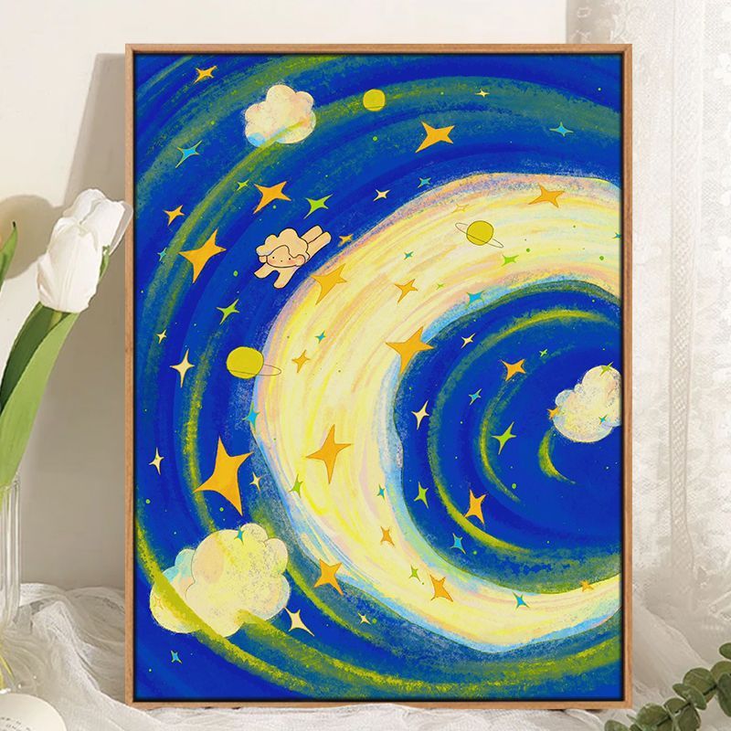 Phantasievolles kosmisches Landschafts-Canvas-Kunstwerk Brehn